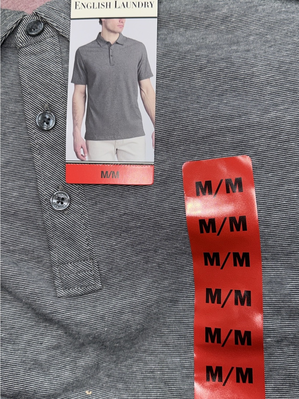 English Laundry Men's Heather Gray Polo Shirt